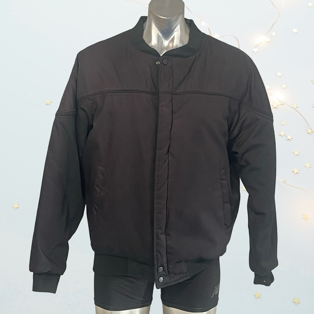 Vintage Barry Dolan Mens Black Quilted Bomber Jacket size 48